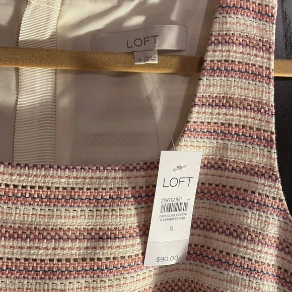 LOFT textured stripe sheath dress - Picture 2 of 5